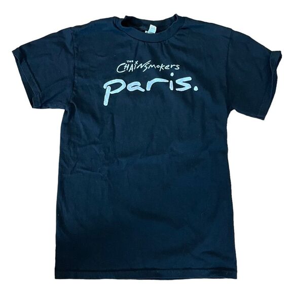 The Chain Smokers Paris Graphic Tee Black White Short Sleeve Crewneck S - Picture 1 of 5